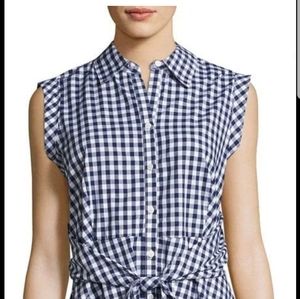 Neiman Marcus Navy Gingham Dress